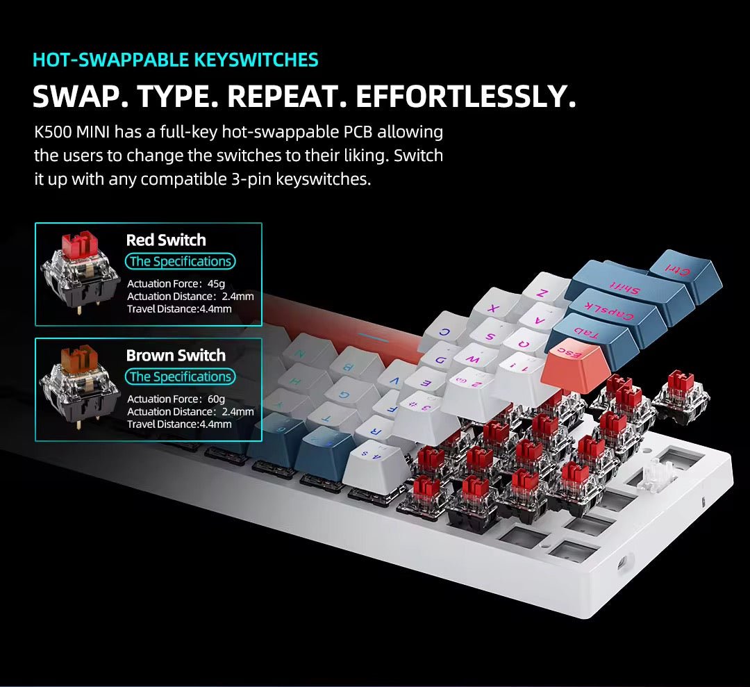 Machenike 60% RGB Hot Swappable Mechanical Keyboard - iPady Palestine