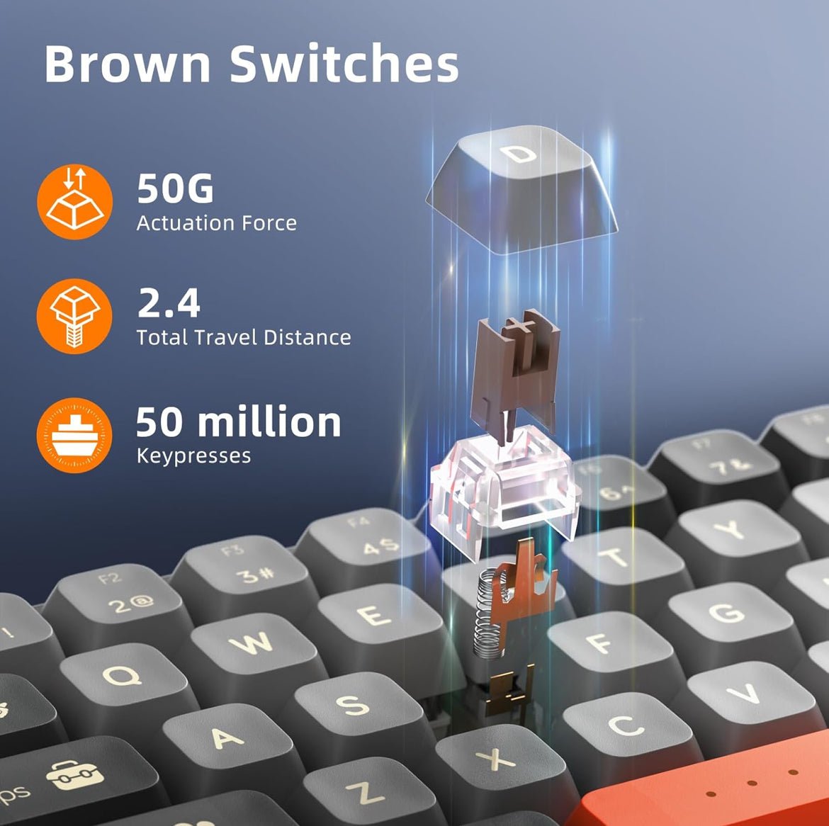Mechanical Brown Switch Keyboard - iPady Palestine