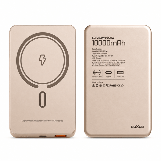 Moxom - 10000mAh Wireless 22.5W Powerbank - باوربانك ماجسيف وسلكي - iPady Palestine
