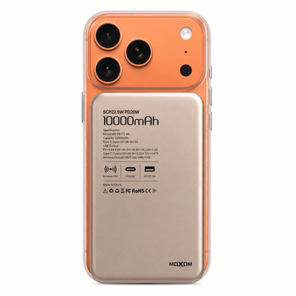 Moxom - 10000mAh Wireless 22.5W Powerbank - باوربانك ماجسيف وسلكي - iPady Palestine