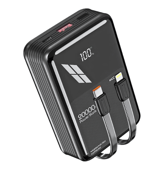 Moxom 20,000mAh Powerbank - USB - C and Lightning Cables - iPady Palestine