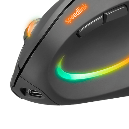 Original Speedlink Piavo Pro RGB Rechargeable Vertical Ergonomic Mouse - wireless, rubber-black - iPady Palestine