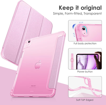 Pink iPad Case with Frosted Back for iPad Air 4/5/6/7 10.9/11" - iPady Palestine