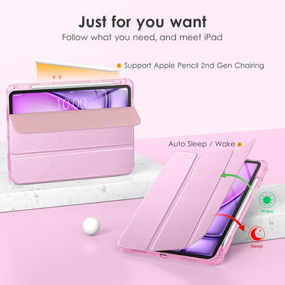 Pink iPad Case with Frosted Back for iPad Air 4/5/6/7 10.9/11" - iPady Palestine