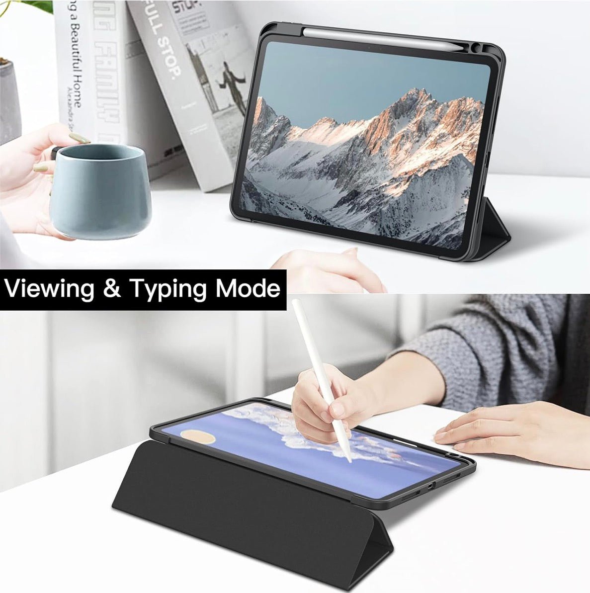 Pro 11 M4 - Premium Smart Case - Black and Transparent Back - JETECH Original - iPady Palestine