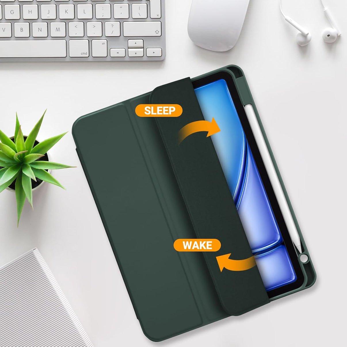 ProCase Original - Green smart case for iPad Air 4/5/6/7 - iPady Palestine