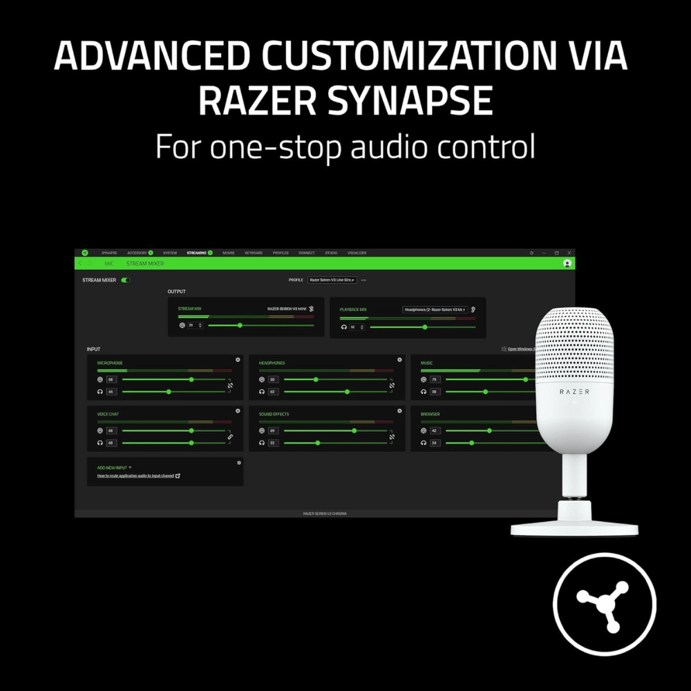 Razer Seiren Mini V3 Microphone - White - وكيل رسمي - iPad Palestine
