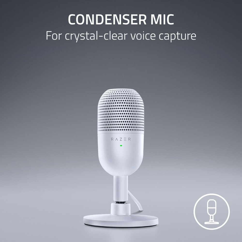 Razer Seiren Mini V3 Microphone - White - وكيل رسمي - iPad Palestine