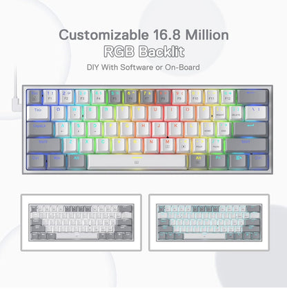 Redragon K617 FIZZ Mechanical Keyboard - Hot Swap - ARGB - iPady Palestine