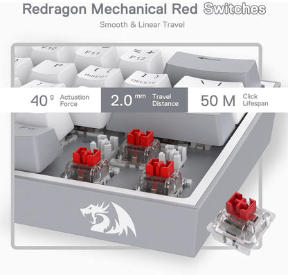 Redragon K617 FIZZ Mechanical Keyboard - Hot Swap - ARGB - iPady Palestine