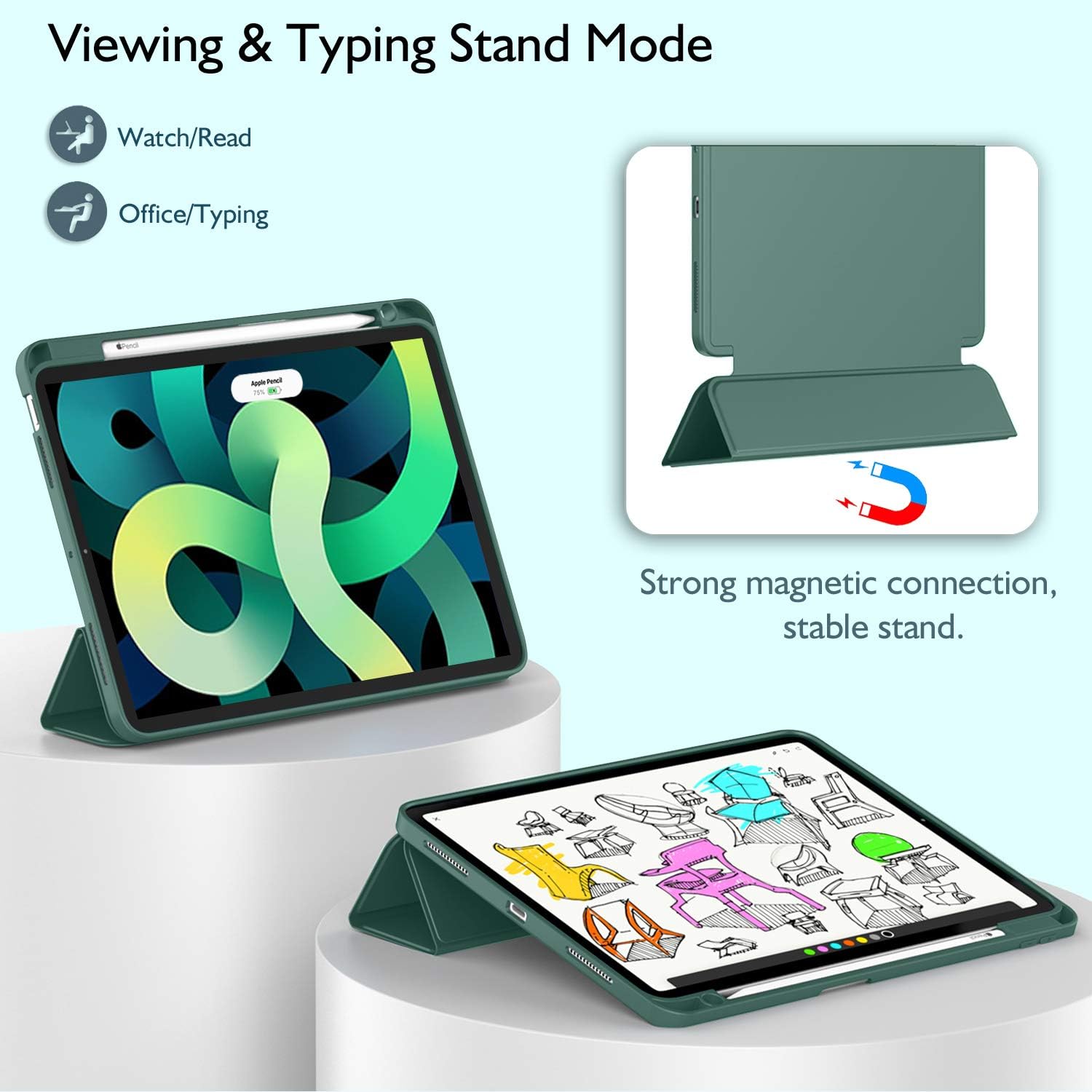 Smart Case - Green Soft TPU Case for iPad Air 4/5/6/7 10.9 11 - iPady Palestine
