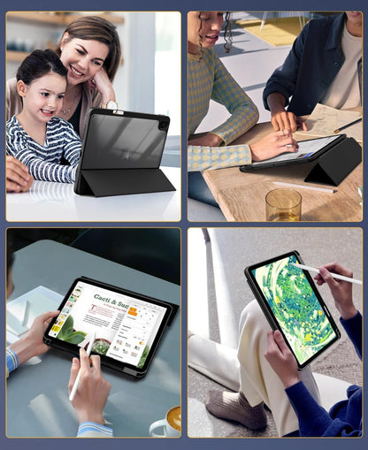 Transparent back iPad Air 4/5/6 Case - Black - iPady Palestine