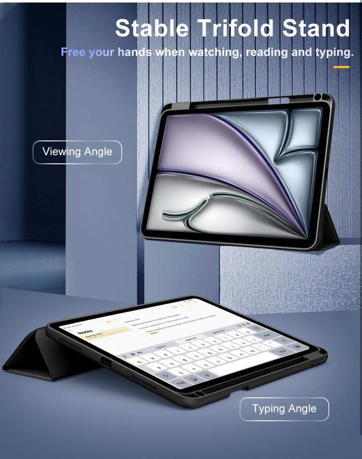 Transparent back iPad Air 4/5/6 Case - Black - iPady Palestine