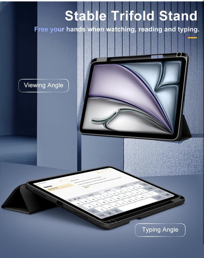Transparent back iPad Air 4/5/6 Case - Black - iPady Palestine