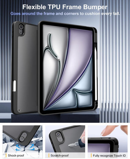 Transparent back iPad Air 4/5/6 Case - Black - iPady Palestine