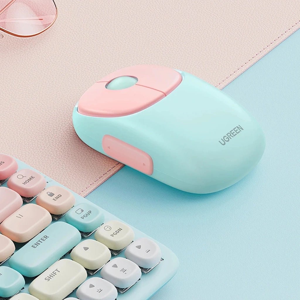 UGREEN Fun Mouse - Bluetooth + 2.4Ghz (Dual Wireless) - Pink - iPady Palestine