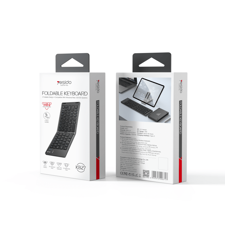 Yesido Foldable Keyboard - كيبورد بلوتوث قابل للطي - iPady Palestine