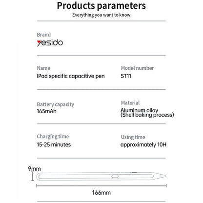 Yesido ST11 iPad Stylus - قلم ايباد مع راحة اليد - iPady Palestine