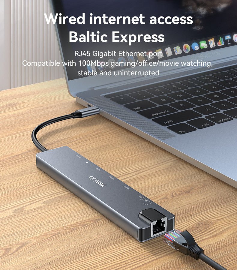 Yesido USB - C Hub - 8 in 1 - iPady Palestine