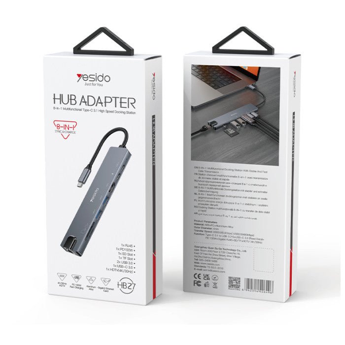 Yesido USB - C Hub - 8 in 1 - iPady Palestine