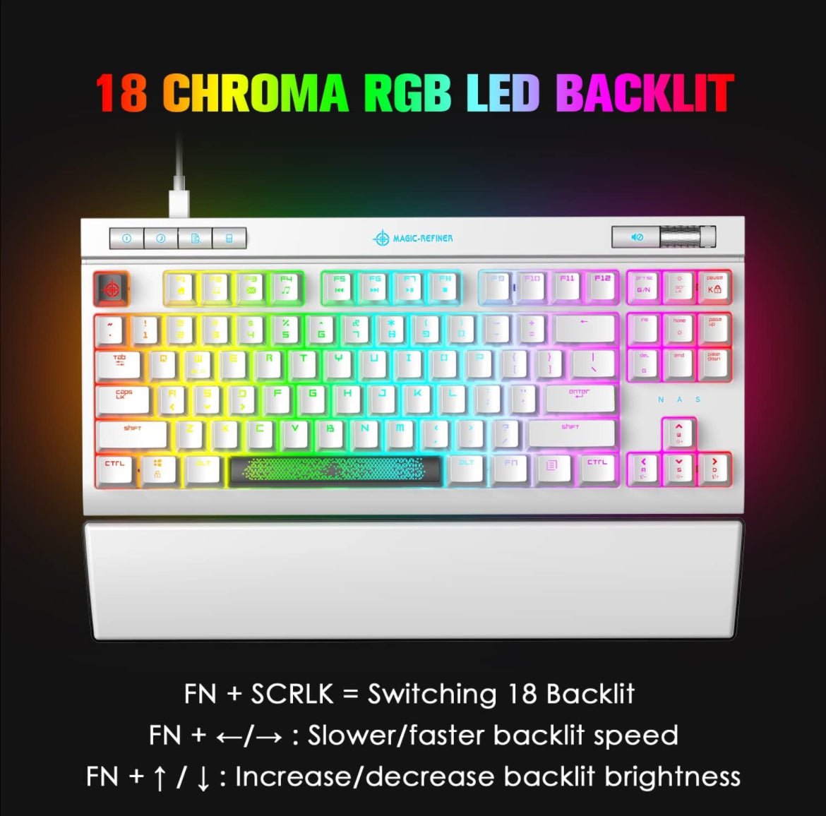 ZIYOU LANG - Magic Refiner MK17 Mechanical Blue Switch Keyboard - ماجيك ريفنر فلسطين كيورد ميكانيكي - iPady Palestine